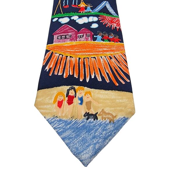 Save The Children "That's What Friends Are For" by Mary Age 9 100% Silk Tie - Picture 3 of 6